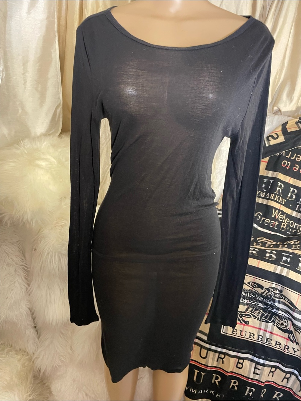Forever 21 Black Long-Sleeve Bodycon Dress